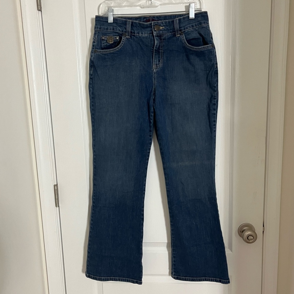 RuffHewn Jeans Size 12 Short Blue Denim Medium-Dark Wash Bootcut Style:Well Worn